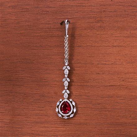 Cubic Zirconia Classic Tikka With Rhodium Plating