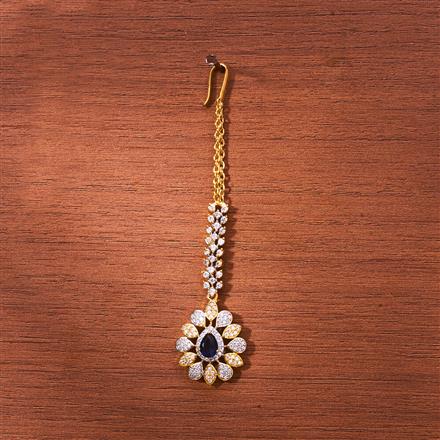 Cubic Zirconia Classic Tikka With 2 Tone Plating