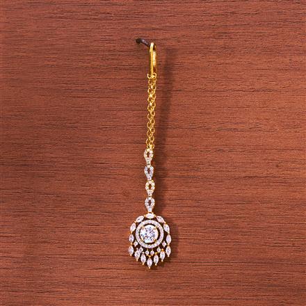Cubic Zirconia Classic Tikka With 2 Tone Plating