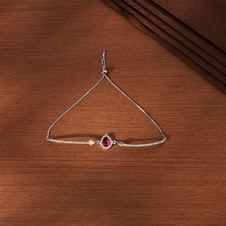 Cz Adjustable Bracelet With Rhodium Plating