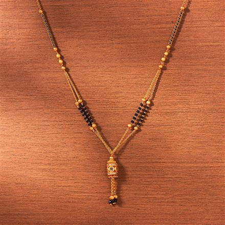 Cubic Zirconia Dokiya Mangalsutra With Gold Plating