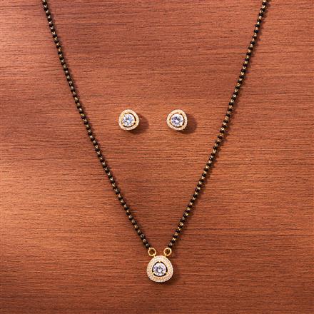 Cubic Zirconia Delicate Mangalsutra With Rhodium Gold Plating