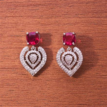 Cubic Zirconia Classic Earring With Rhodium Plating