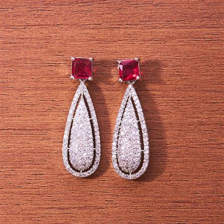 Cubic Zirconia Classic Earring With Rhodium Plating