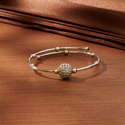 Cubic Zirconia Delicate Kada With Rhodium Gold Plating