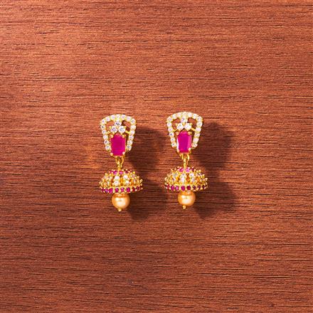 Cubic Zirconia Classic Jhumki With Gold Plating