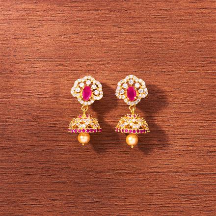 Cubic Zirconia Classic Jhumki With Gold Plating