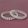 Cubic Zirconia Classic Bangles With 2 Tone Rhodium Plating