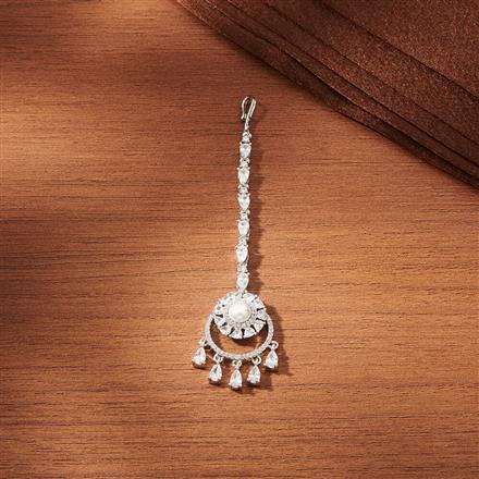 Cubic Zirconia Delicate Tikka With Gold Rhodium Plating