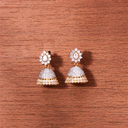 Cubic Zirconia Jhumki With Gold Rhodium Plating