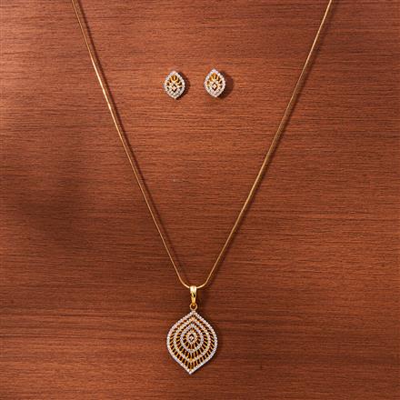 Cubic Zirconia Classic Pendant Set With Rhodium Plating