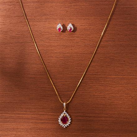 Cubic Zirconia Delicate Pendant Set With 2 Tone Plating