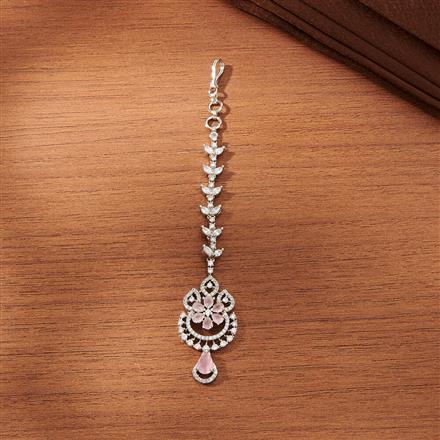 Cubic Zirconia Classic Tikka With Rhodium Plating