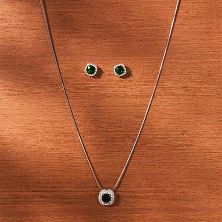 Cubic Zirconia Delicate Pendant Set With Rhodium Plating