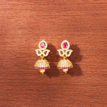 Cubic Zirconia South Indian Jhumki With Gold Plating