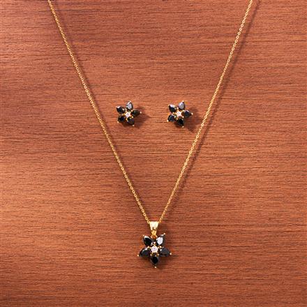 Cubic Zirconia Classic Pendant Set With Gold Plating