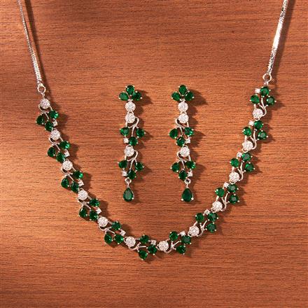 Cubic Zirconia Classic Necklace With Rhodium Plating