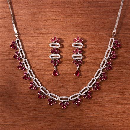 Cubic Zirconia Classic Necklace With Rhodium Plating