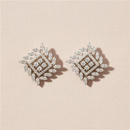 Cz Delicate Tops With Rhodium 2 Tone Plating