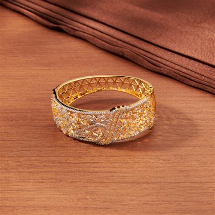 Cubic Zirconia Classic Kada With Gold Rhodium Plating