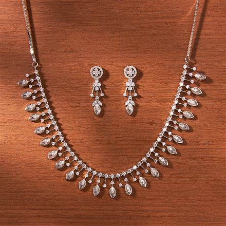 Cubic Zirconia Classic Necklace With Gold Rhodium Plating