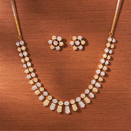 Cubic Zirconia Classic Necklace With Gold Rhodium Plating
