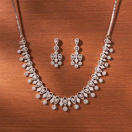 Cubic Zirconia Classic Necklace With Gold Rhodium Plating
