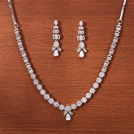 Cubic Zirconia Delicate Necklace With Gold Rhodium Plating