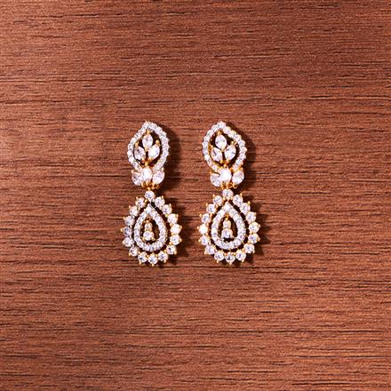 Cubic Zirconia Delicate Earring With Gold Rhodium Plating