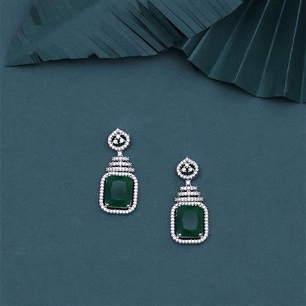 Cubic Zirconia Classic Earring With Rhodium Plating