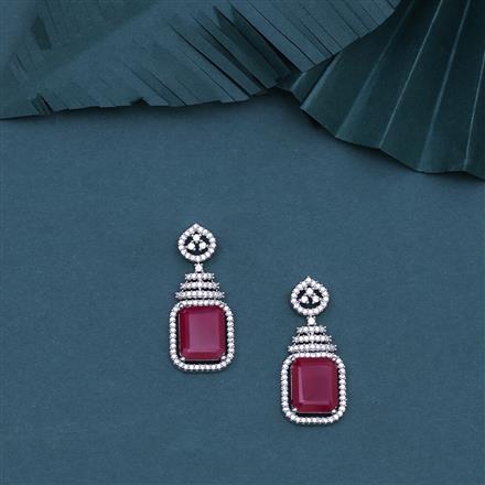 Cubic Zirconia Classic Earring With Rhodium Plating