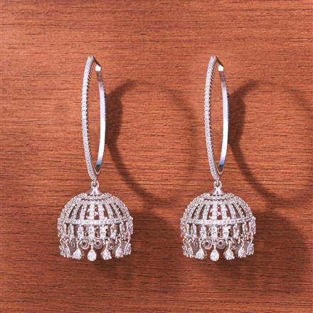 Cubic Zirconia Bali Jhumki With Gold Rhodium Plating