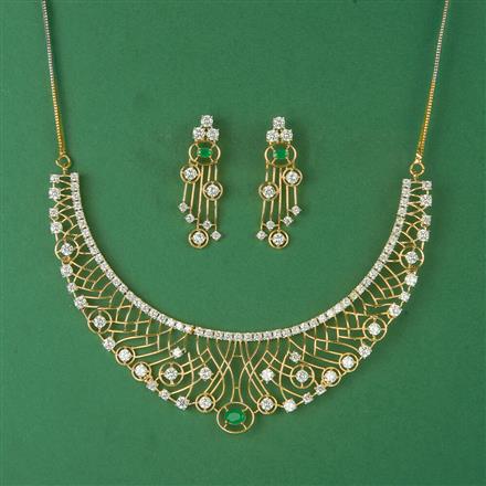 Cubic Zirconia Classic Necklace Set With 2 Tone Plating