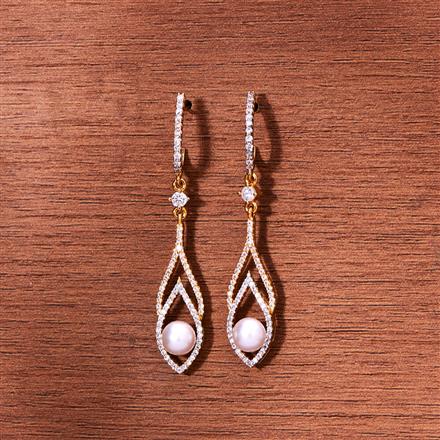 Cubic Zirconia Delicate Bali With Gold Rhodium Plating