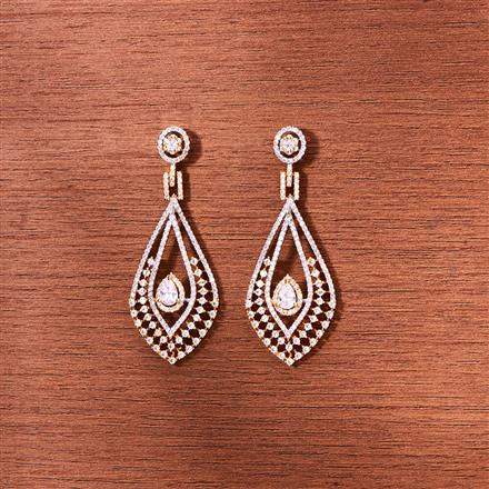 Cubic Zirconia Classic Earring With Gold Rhodium Plating