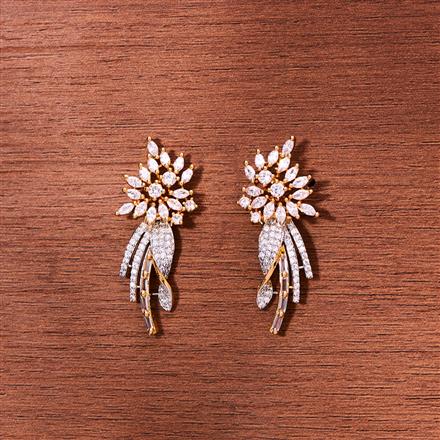 Cubic Zirconia Classic Earring With Gold Rhodium Plating