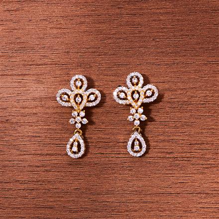 Cubic Zirconia Short Earring With Gold Rhodium Plating