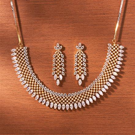 Cubic Zirconia Classic Necklace With Gold Rhodium Plating