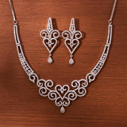 Cubic Zirconia Classic Necklace With Gold Rhodium Plating