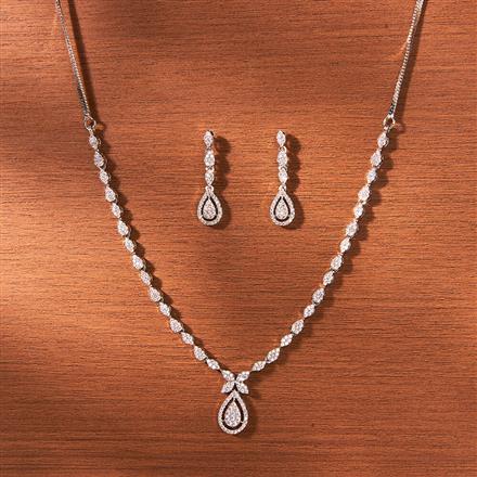 Cubic Zirconia Delicate Necklace With Gold Rhodium Plating