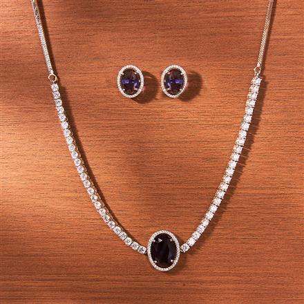 Cubic Zirconia Classic Necklace With Rhodium Plating