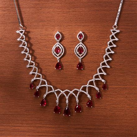 Cubic Zirconia Classic Necklace With Rhodium Plating