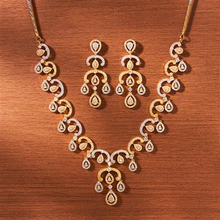Cubic Zirconia Classic Necklace With Gold Rhodium Plating