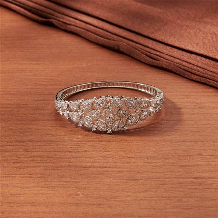 Cubic Zirconia Classic Kada With Gold Rhodium Plating