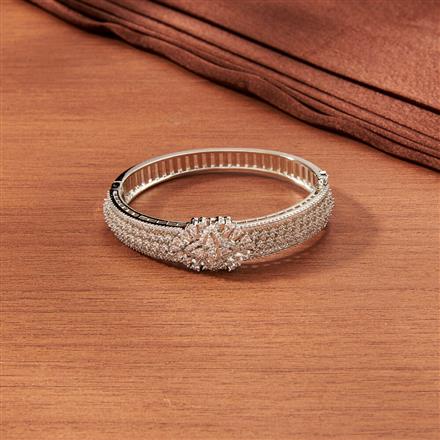 Cubic Zirconia Openable Kada With Gold Rhodium Plating