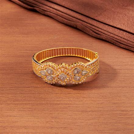 Cubic Zirconia Openable Kada With Gold Rhodium Plating
