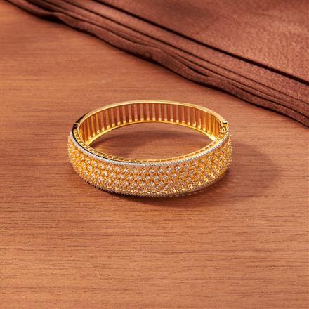Cubic Zirconia Openable Kada With Gold Rhodium Plating