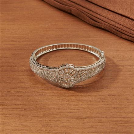 Cubic Zirconia Classic Kada With Gold Rhodium Plating