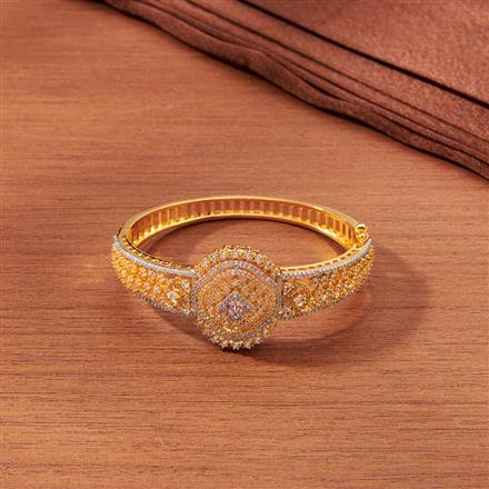 Cubic Zirconia Classic Kada With Gold Rhodium Plating