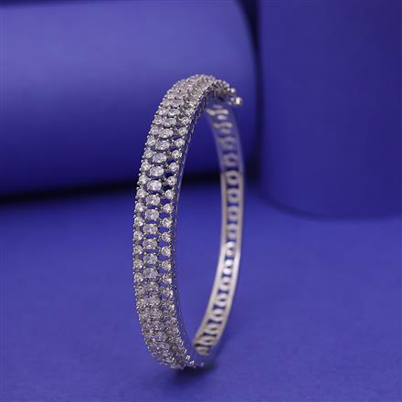 Cubic Zirconia Classic Kada With Gold Rhodium Plating